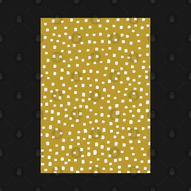 Mustard Yellow and White Spotty Polka dot by OneThreeSix