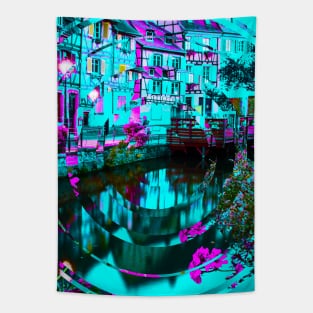 Amsterdam Glitch Art Tapestry