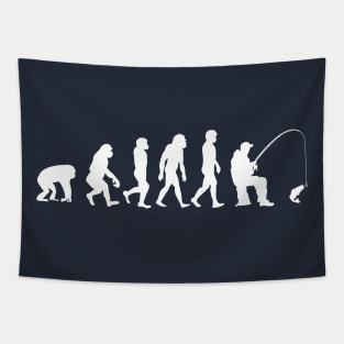 Fishing Evolution l Sitting Fisherman gift Tapestry