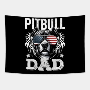 Pitbull Dad USA Flag Tapestry