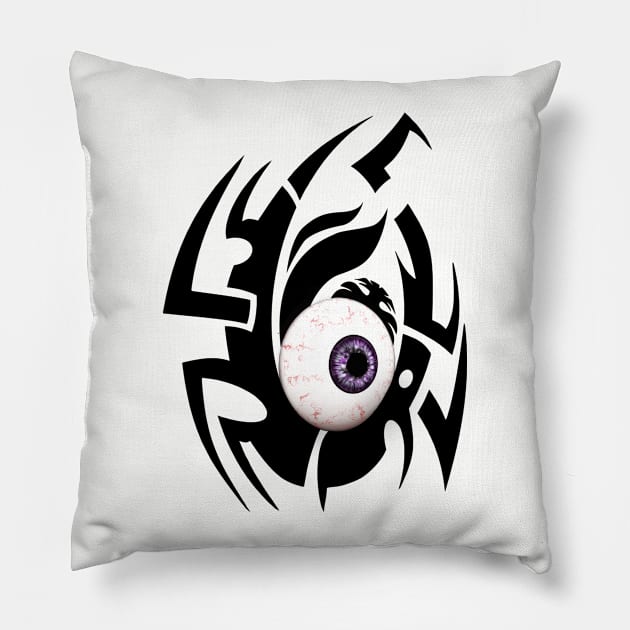 Tribal Iris violet Pillow by AmandaRain