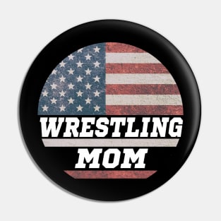 Wrestling Mom USA Flag Pin