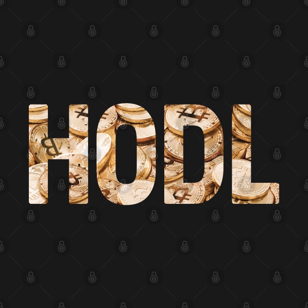 HODL text with bitcoin pattern by Brasilia Catholic