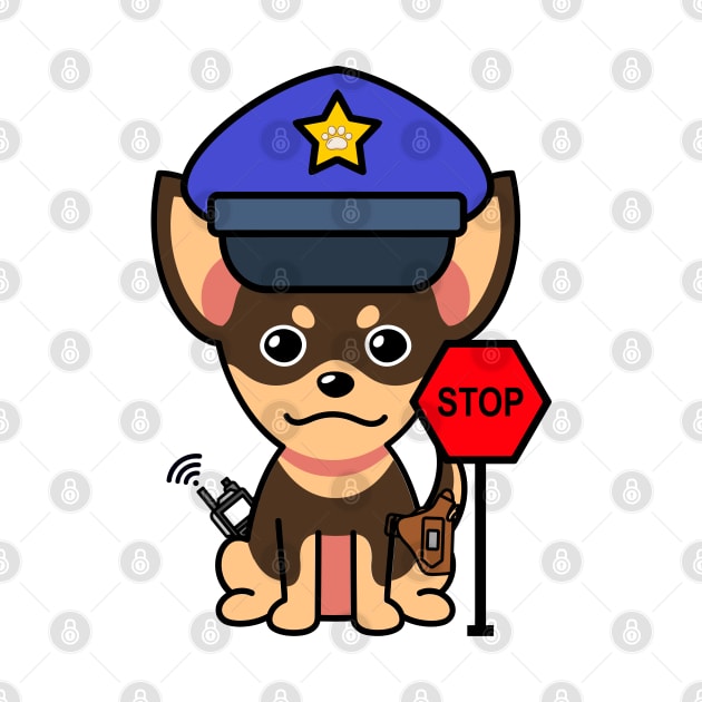 Cute small dog is a police by Pet Station