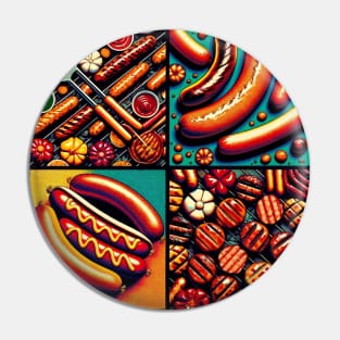 Sizzling Pop Art: Bratwurst & Sausage Extravaganza - Culinary Art Pin
