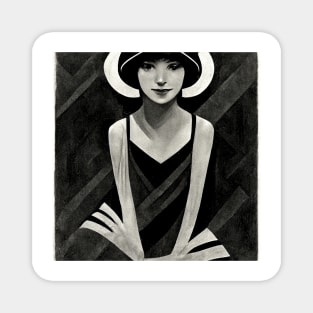 Art Deco Flapper Fashion Sketch Magnet
