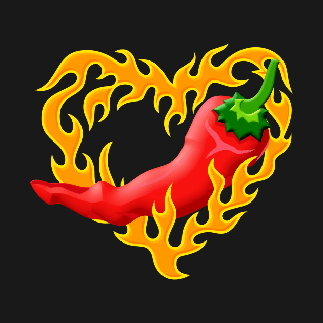 Chili Pepper with Flame Heart by sifis