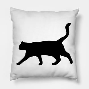 Elegant cat vector silhouette Pillow