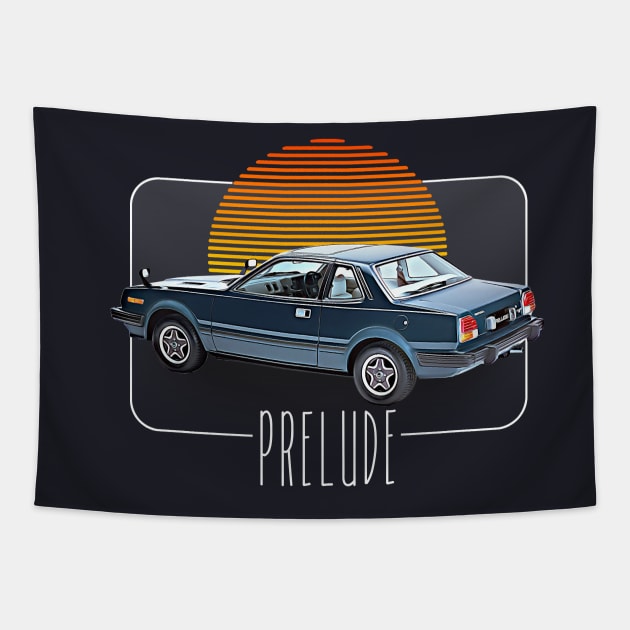 Honda Prelude  /// Retro Classic Car Lover Design Tapestry by DankFutura