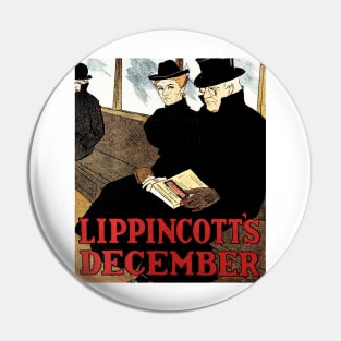 LIPPINCOTT'S DECEMBER Monthly Magazine Cover Poster by Joseph J Gould Pin