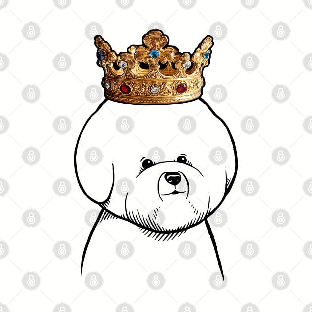 Bichon Frise Dog King Queen Wearing Crown by millersye