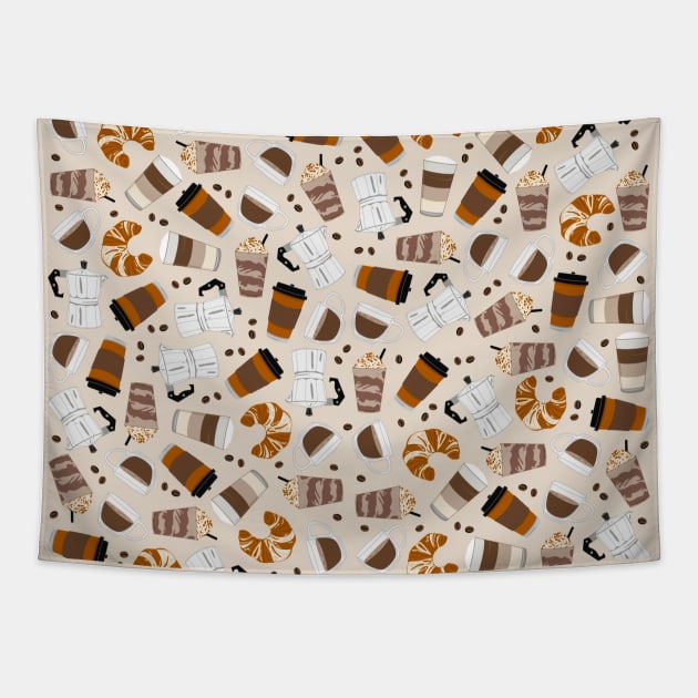 I love coffee pastel pattern Tapestry by Simplulina