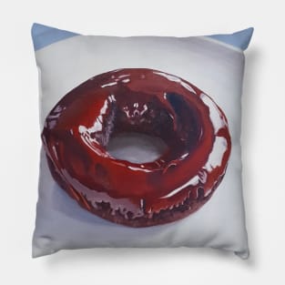 Double Chocolate Donut painting Pillow