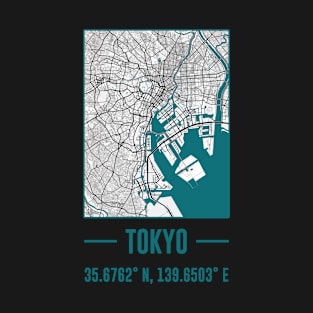 tokyo Minimalist city Map, tokyo DIY city Map T-Shirt