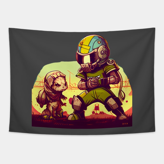 Unleash Your Inner Hero: Enter a World of Cool Superheroes in Comic-like Doom or Halo Style Tapestry by MLArtifex