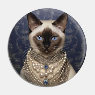 Siamese With Pearls Pin