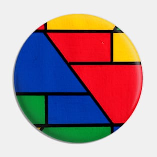 Red Yellow Green Blue Geometric Abstract Acrylic Painting Pin