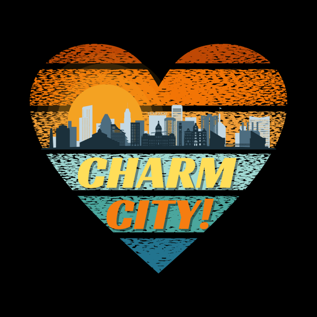 CHARM CITY LOVE MADE WITH HEART SHAPE DESIGN by The C.O.B. Store