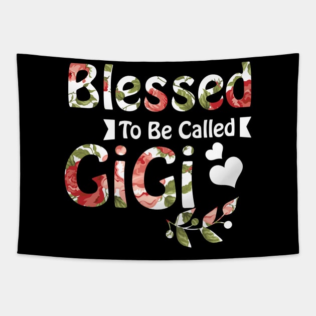 Womens Funny Blessed To Be Called GiGi Design Mothers Tapestry by Simpsonfft