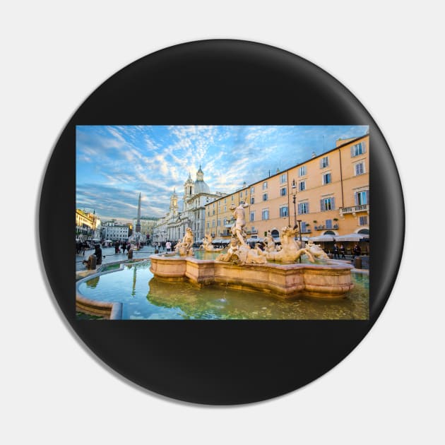 Piazza Navona and Fontana del Nettuno in Rome, Italy Pin by mitzobs