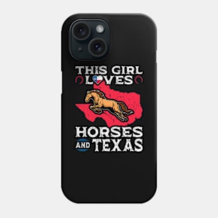 Vintage Horseback Riding Horse Girl Texas Phone Case