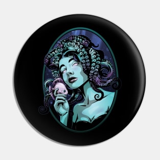 Octopus Mermaid Portrait - Underwater Beauty Pin