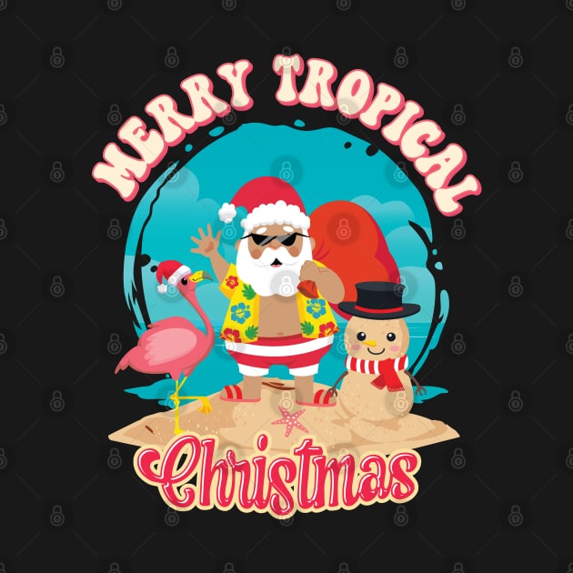 Merry Tropical Christmas - Hawaii Beach Tropical Xmas by Graphic Duster