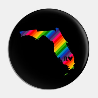 USA States: Florida (rainbow) Pin