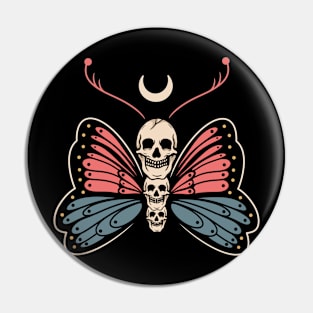 Butterfly and skull Pin