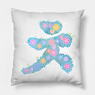 "ㅊ" Floral Letter Hangeul Pillow