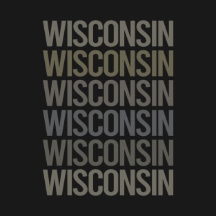 Gray Text Art Wisconsin T-Shirt