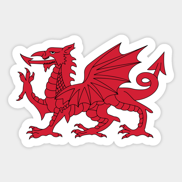 køre Krigsfanger bryder ud Welsh Red Dragon, Welsh Prides, From Flag Of Wales - Dragon - Sticker |  TeePublic