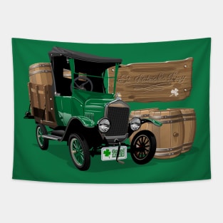 Saint Patrick's vintage cartoon truck Tapestry