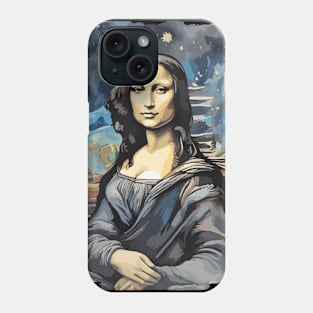 Mona Lisa in the style of Van Gogh Phone Case