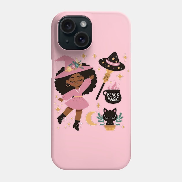 Black girl doing magic Phone Case by NeneTees