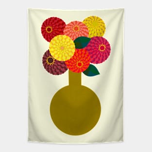 Zinnia Bouquet in a Vase Tapestry