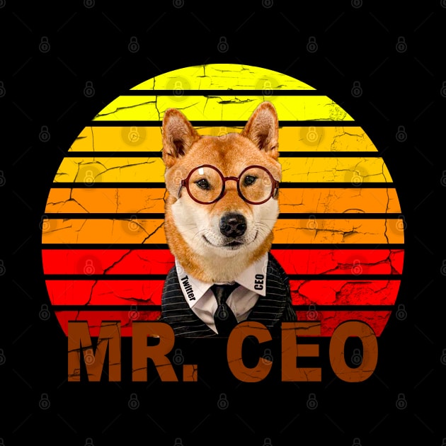 MR CEO -New CEO Twitter Shiba Inu Dog Floki- by S-Log