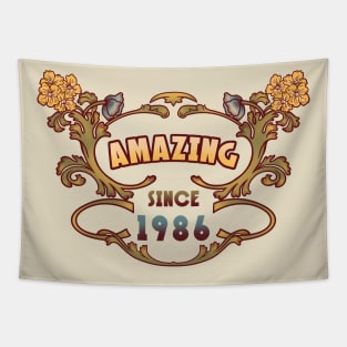 AMAZING SINCE 1986 art nouveau vintage retro 80s Tapestry