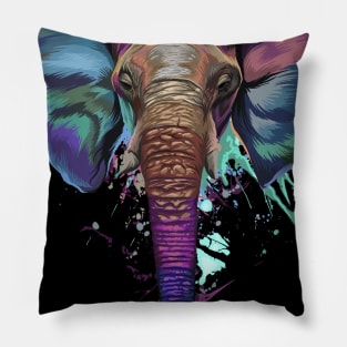 Splash Art Elephant T Shirt | Gifts for Elephant lovers Pillow