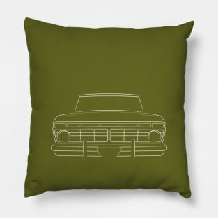 1974 Ford F-100 - front stencil, white Pillow