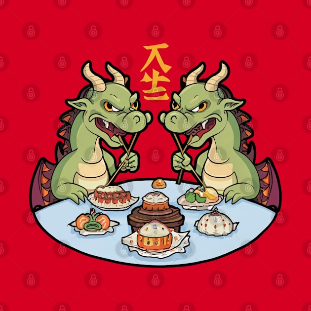 Dim Sum Dragons, Chinese Cartoon Style by SimpliPrinter