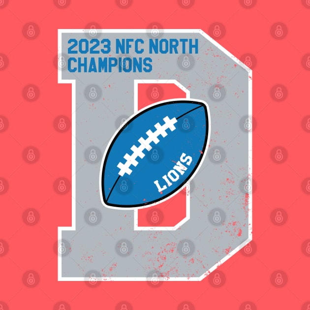 Big Bold Detroit Lions 2023 NFC North Champs by Rad Love