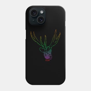 The elk head is Violet, Green, Orange Phone Case