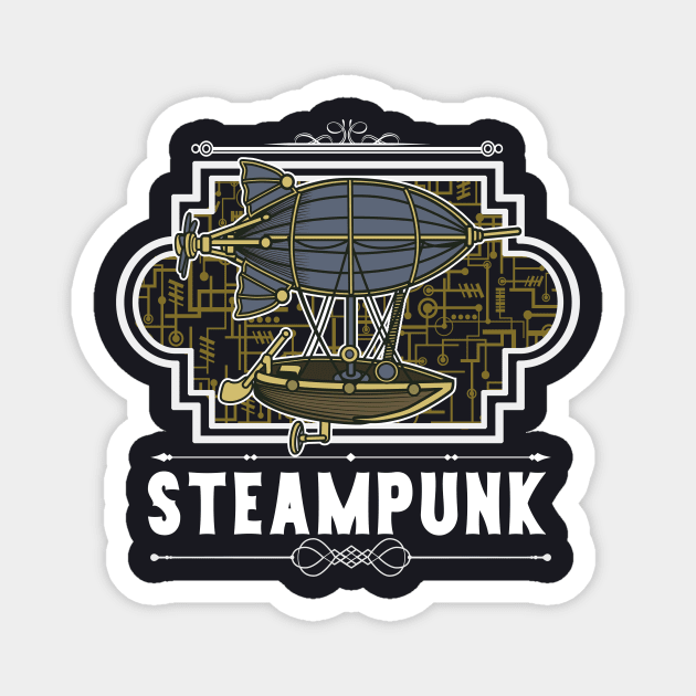 Steampunk Zepellin Magnet by Foxxy Merch