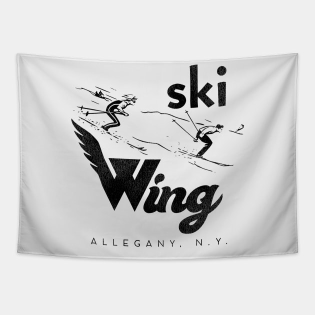 Vintage Defunct Ski Wing Allegany New York Tapestry by darklordpug