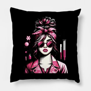 Retro Lab Week 2024 Phlebotomy Pink Women Girl Lab Week 2024 Pillow