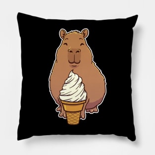 Capybara Vanilla Ice Cream Cone Pillow