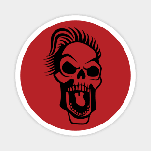 Screaming Skull in Red Circle Magnet