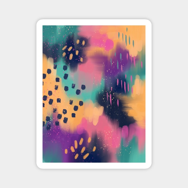 Colorful Modern Abstract Art 10 Magnet by gusstvaraonica