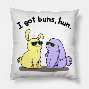 I Got Buns Hun Cute Bunny Pun Pillow